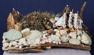Driftwood art of seaside scene